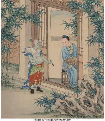 Three Chinese Scholar Paintings, Republic Period 16-1/2 x 14...