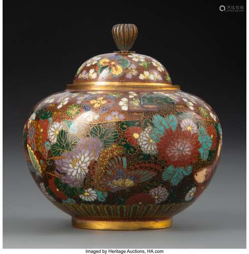 A Japanese Cloisonné Jar And Cover, Attributed to Namikawa Y...