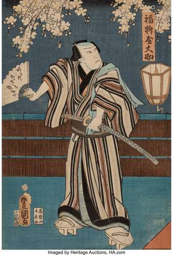 Utagawa Kunisada (Japanese, 1786-1864) Four Actor's Por...