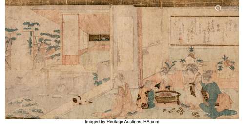 A Group of Five Japanese Woodblock Prints Marks: Various sig...