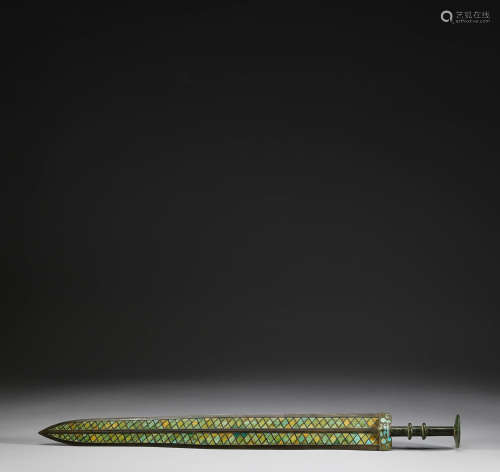 漢代 青銅嵌松石劍