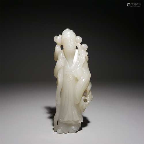 A HETIAN JADE GOD OF LONGEVITY