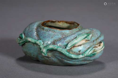 A QING DYNASTY LUJUN GLAZED WATER POT