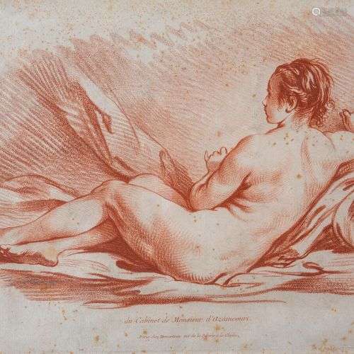 François BOUCHER (1703-1770), d'après, Femme nue couchée vue...