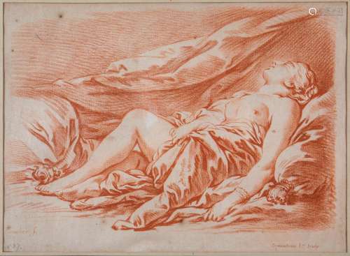 François BOUCHER (1703-1770), d'après, Femme nue endormie su...