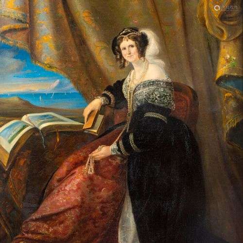 Ecole Anglaise du XIXème siècle, Portrait d'une dame de qual...