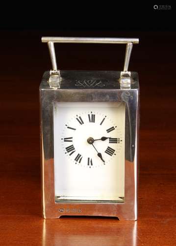 A Cased Silver Carriage Clock by William Aitken hallmarked B...