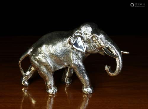 A Sterling Silver Clad Study of an Elephant stamped 925 with...