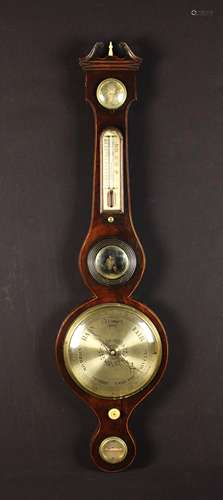 A 19th Century Rosewood Wheel Barometer inlaid with ebony & ...