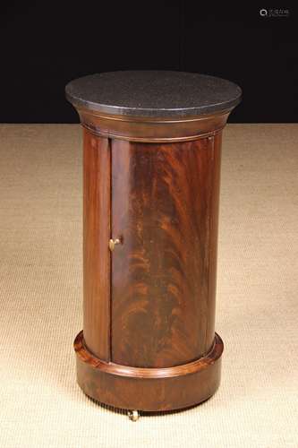 A 19th Century Flame Mahogany Cylindrical Pot Cupboard with ...