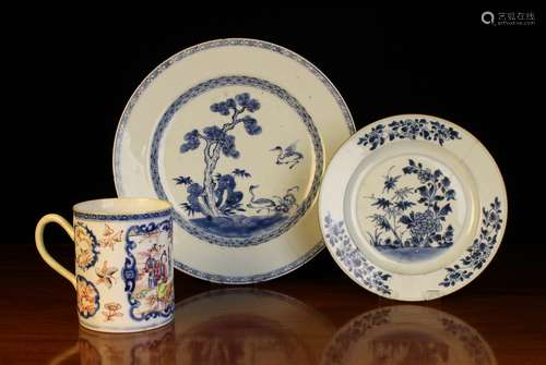 Three Pieces of 18th Century Qianlong Porcelain (A/F): A Ric...