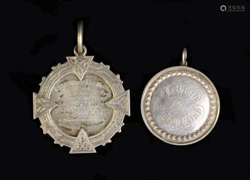 Two 19th Century Lothian Pigeon Club Medals engraved with wi...