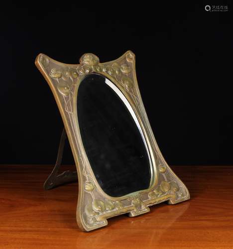 C. Cagny. An Art Nouveau Strut Mirror, Circa 1900.