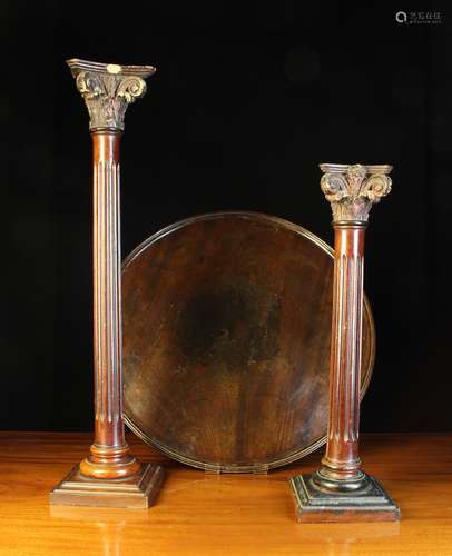 A Georgian Turned Mahogany Tray/Table Top with raised edge m...