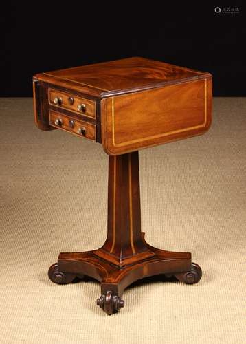 A Small 19th Century Flame Figured Mahogany Drop Leaf Pedest...