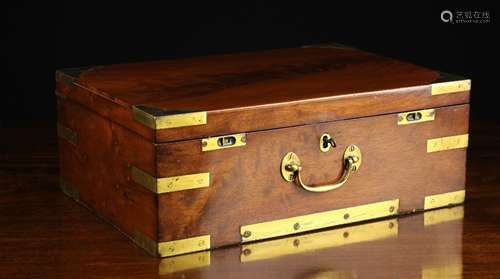 A Fine Quality Flame Mahogany & Brass Bound Document Box.