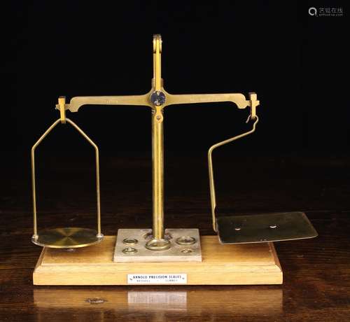 A Set of Wood & Brass Postal Scales by Arnold Precision of R...