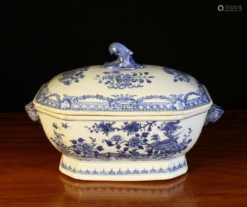 A Qianlong Blue & White Octagonal Tureen & Cover.