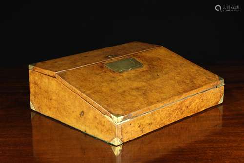 A Fine Quality 19th Century Burr Walnut Writing Slope inset ...