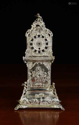 An Imported Silver Miniature Long Case Clock (no movement) w...