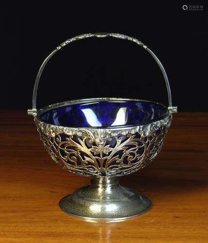 A Fine Silver Mounted Blue Glass Bowl,