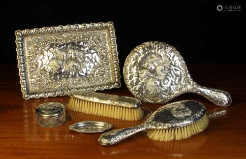 A Silver Dressing Table Set by William Devenport hallmarked ...