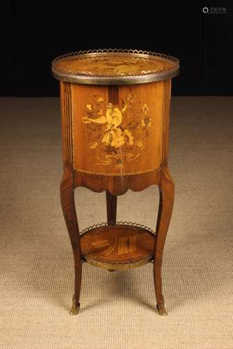 A Small Late 19th Century Marquetry Table en Chiffonnière in...