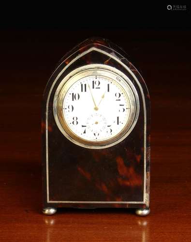 An Attractive Silver Mounted Tortoiseshell Clock, Circa 1908...