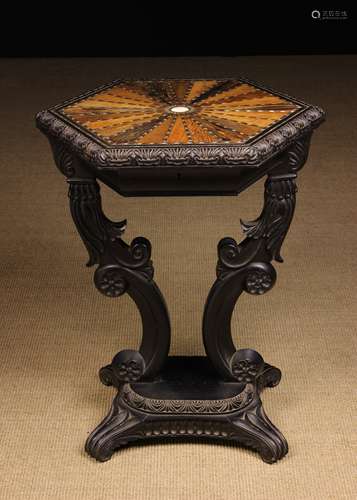 A Regency/William IV Colonial Carved Ebony Specimen-top Tabl...