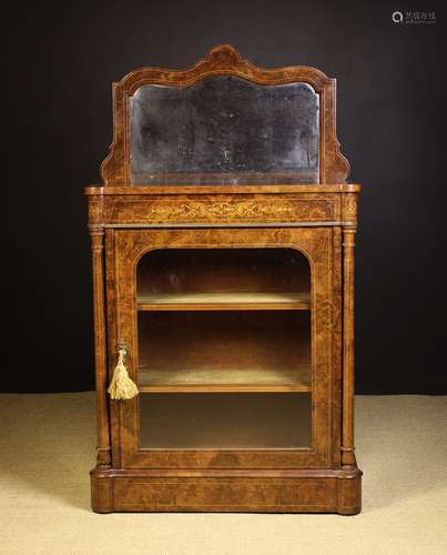 A Victorian Inlaid Burr Walnut Side Cabinet.