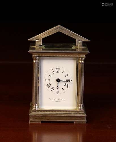 A Miniature Limited Edition Silver Carriage Clock by Chas.