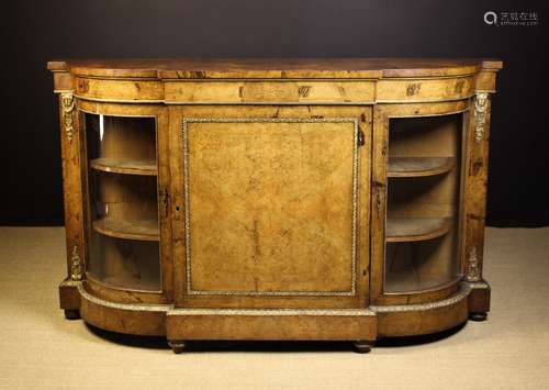 A Large Victorian Burr Walnut Credenza inlaid with decorativ...