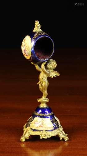 A Delightful 19th Century Viennese Enamel & Gilt Bronze Figu...