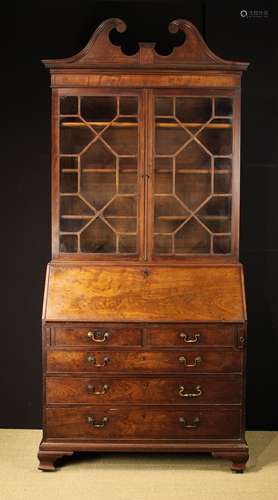 A George III Mahogany Bureau Bookcase.