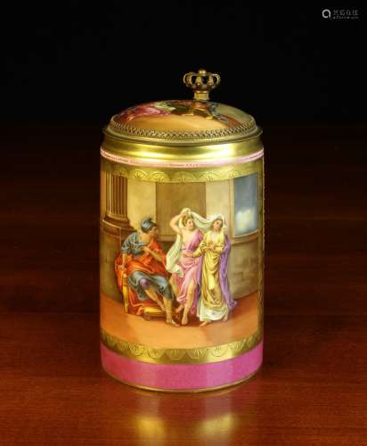 A Vienna Porcelain Tankard decorated with an allegorical sce...