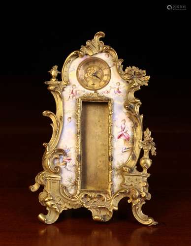 A Small 19th Century Vienna Enamel and Gilt Bronze Strut Clo...