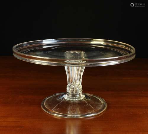 A Large Late 18th/Early 19th Century Clear Glass Tazza.