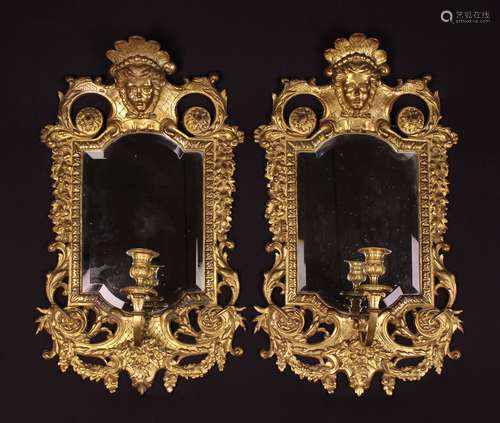 A Pair of 19th Century Gilt Metal Girandoles.