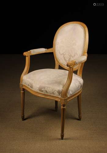 A 19th Century Fauteuil Médaillon in the Louis XVI Style.