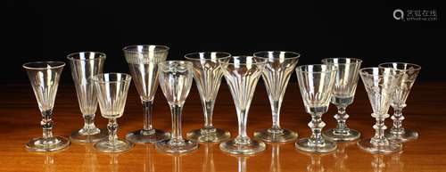 A Group of Twelve Antique Wine Glasses.