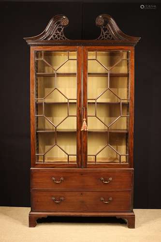 A Handsome George III Chippendale Style Mahogany Bookcase.