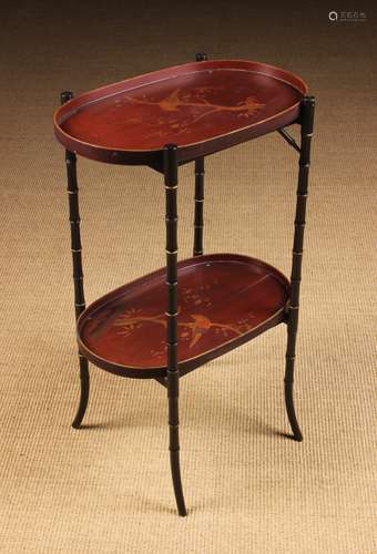 A Late 19th Century Lacquered Two-Tier Vide-Poche Table.