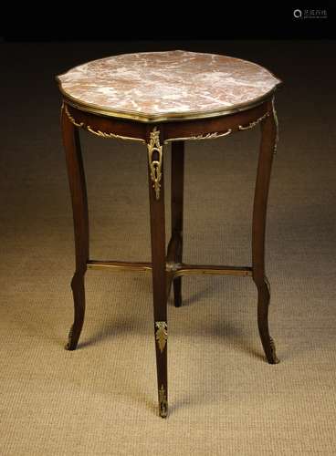 A Small Louis XVI Style Marble-topped Occasional Table, Circ...