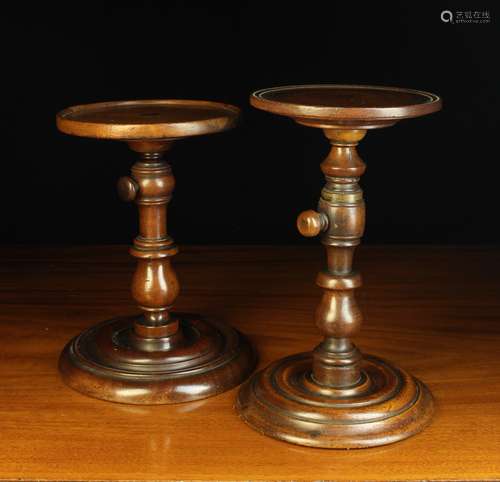 Two 19th Century Turned Mahogany Table/Candle Stands.