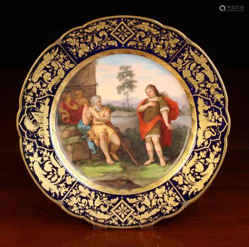A Antique Royal Vienna Style Porcelain Cabinet Plate with C....