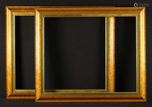 A Pair of 19th Century Moulded Birds-eye Maple Picture Frame...