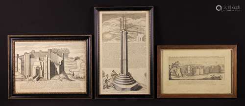 Three Framed 18th Century Engravings of Yorkshire: 'The Sout...