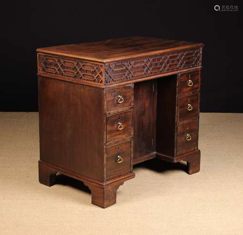 An 18th Century Chippendale Style Mahogany Kneehole Dressing...