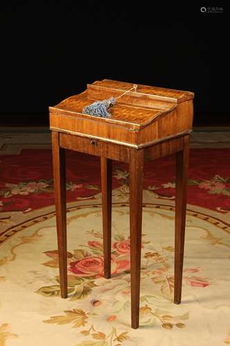 A Small 19th Century Parquetry Writing Box on Stand.