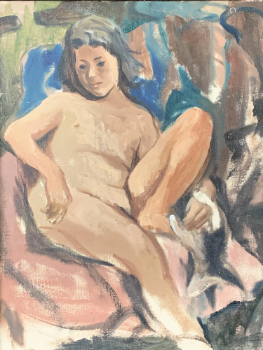 Betty Sutherland, Oil On Board, Female Nude